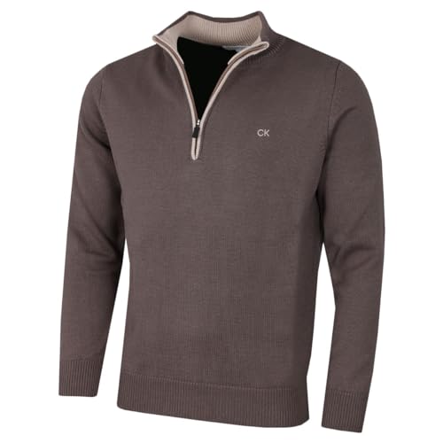 Calvin Klein Golf Herren Baumwollpullover - Taupe - XXXL von Calvin Klein