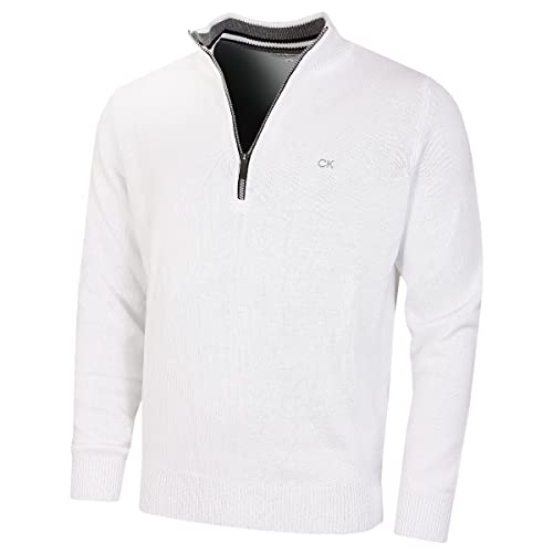 Calvin Klein Golf Herren Baumwollpullover - Weiß - XXL von Calvin Klein