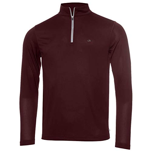 Calvin Klein Golf Herren Harlem 1/4 Zip Pullover - Burgund - L von Calvin Klein