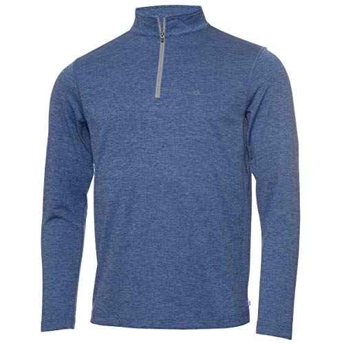 Calvin Klein Golf Herren Harlem 1/4 Zip Pullover - Denim Marl - S von Calvin Klein