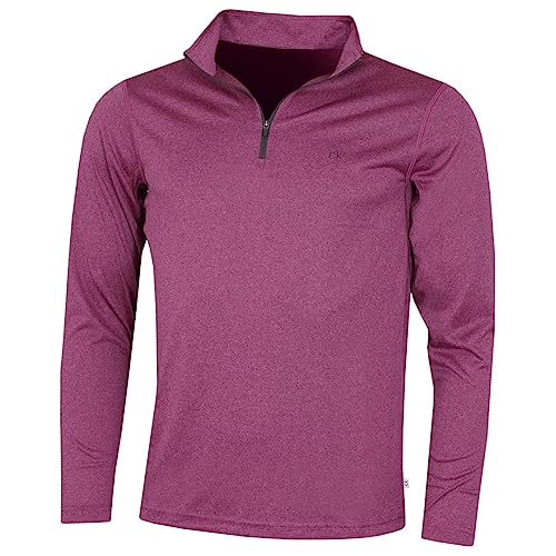 Calvin Klein Golf Herren Harlem 1/4 Zip Pullover - Dunkelrot - M von Calvin Klein
