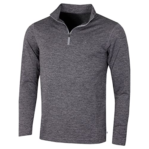 Calvin Klein Golf Herren Harlem 1/4 Zip Pullover - Grau Marl - M von Calvin Klein