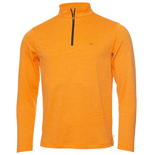 Calvin Klein Golf Herren Harlem 1/4 Zip Pullover - Orange Marl - XXL von Calvin Klein