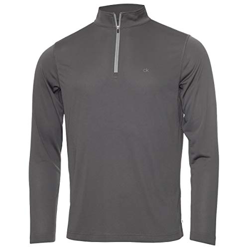 Calvin Klein Golf Herren Harlem 1/4 Zip Pullover - Schiefer - L von Calvin Klein