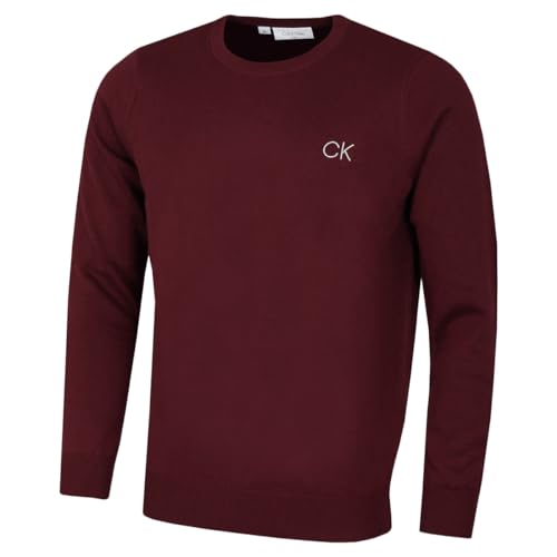 Calvin Klein Golf Herren Rundhals-Tour Sweater - Burgundy - XXXXL von Calvin Klein