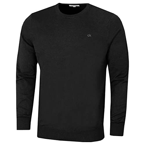 Calvin Klein Golf Herren Rundhals-Tour Sweater - Charcoal - XXL von Calvin Klein