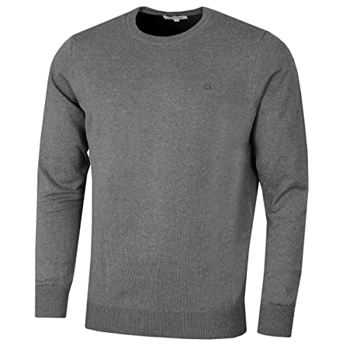 Calvin Klein Golf Herren Rundhals-Tour Sweater - Grau Marl - M von Calvin Klein