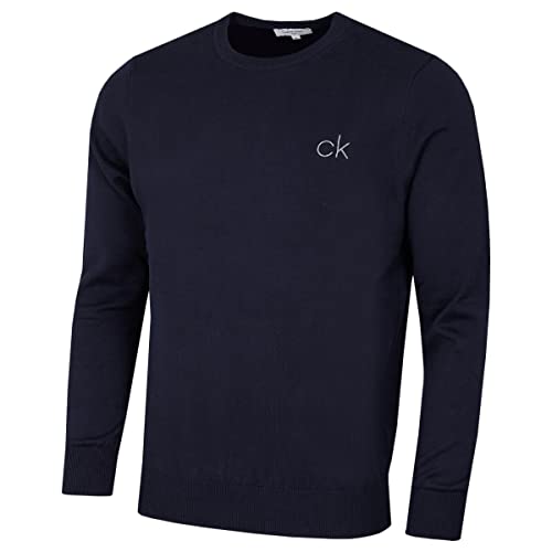 Calvin Klein Golf Herren Rundhals-Tour Sweater - Marine - M von Calvin Klein