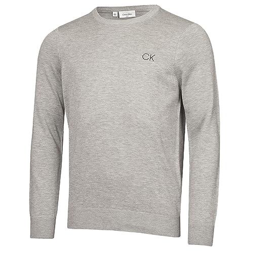 Calvin Klein Golf Herren Rundhals-Tour Sweater - Silber - XXXL von Calvin Klein