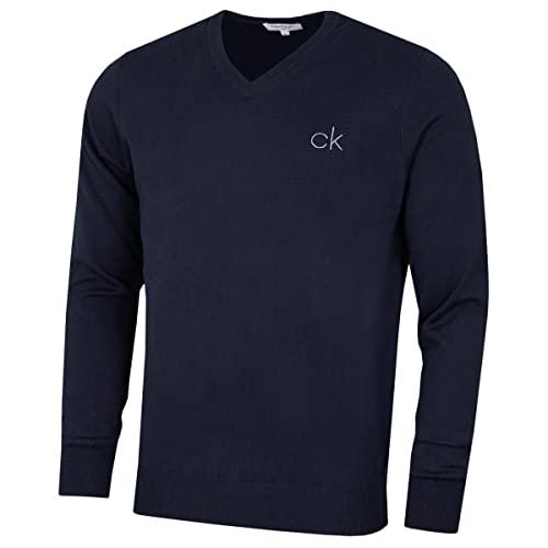 Calvin Klein Golf Herren V-Ausschnitt-Tour Sweater - Marine - M von Calvin Klein