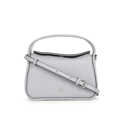 Calvin Klein Graue solide Handtasche mit Tragegriff oben und Magnetverschluss, Grau, GRAU von Calvin Klein