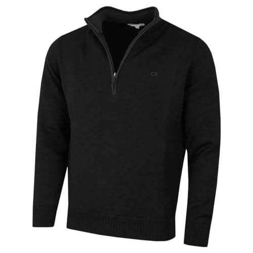 Calvin Klein Golf Herren Baumwollpullover - Schwarzout - L von Calvin Klein