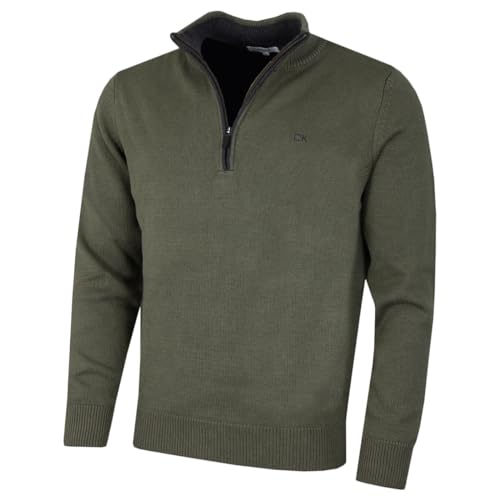 Calvin Klein Golf Herren Baumwollpullover - Khaki - L von Calvin Klein