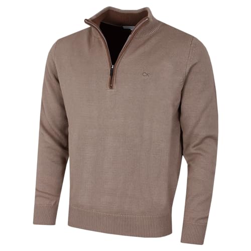 Calvin Klein Golf Herren Baumwollpullover - Mocha - L von Calvin Klein