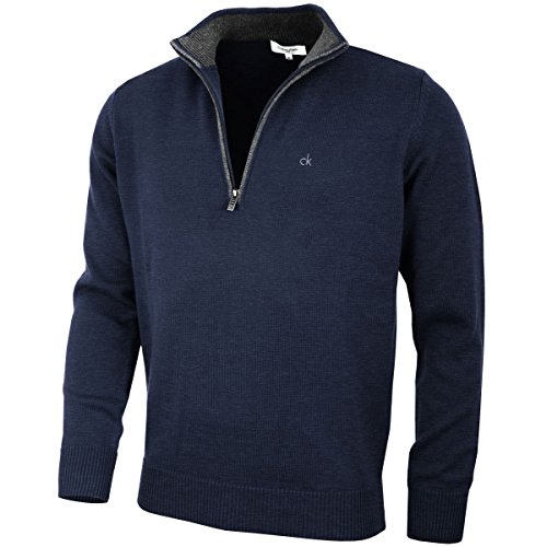 Calvin Klein Golf Herren Baumwollpullover - Marine - L von Calvin Klein