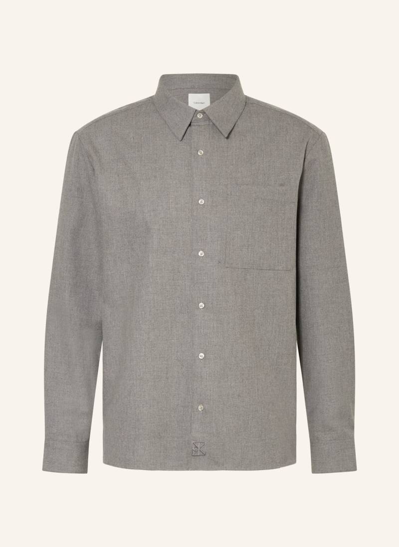 Calvin Klein Hemd Solid Easy Fit grau von Calvin Klein