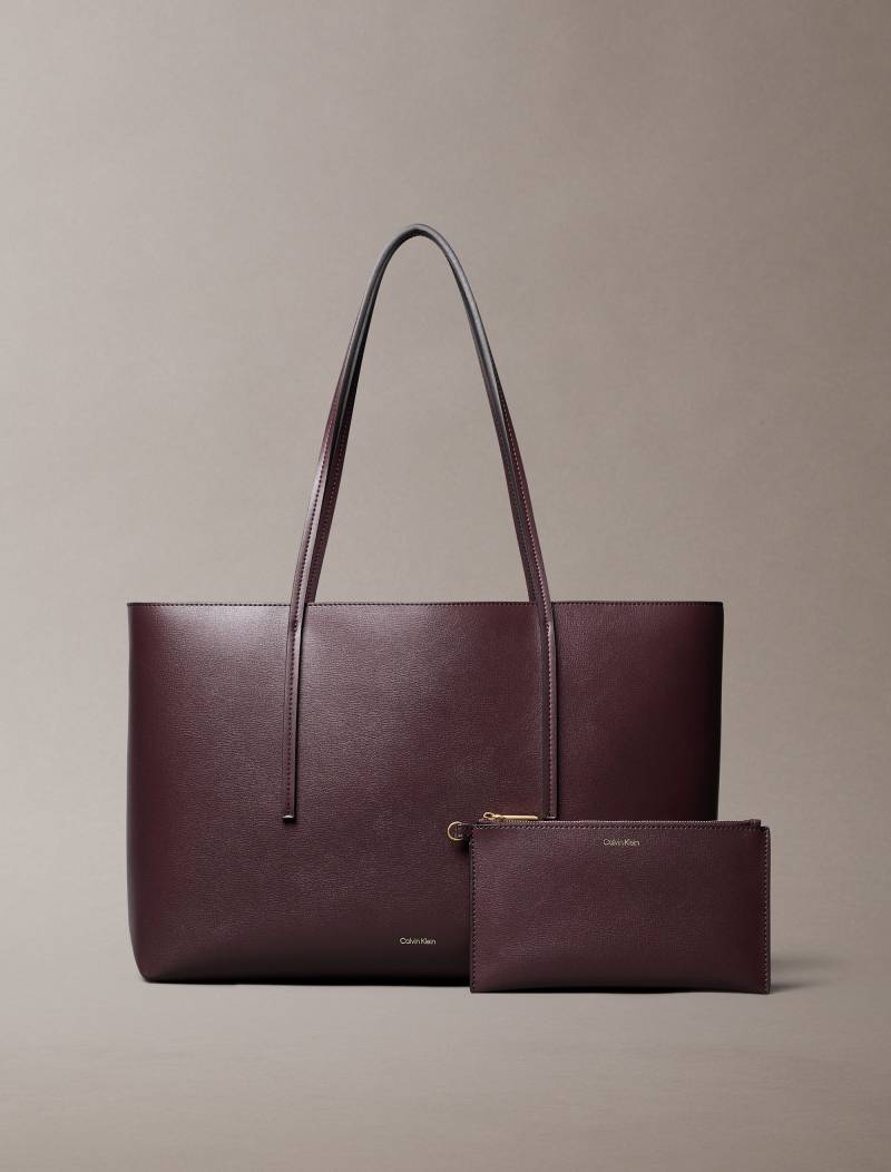Calvin Klein Henkeltasche "FOIL LOGO TOTE W/POUCH", (2 tlg.), Damen-Schultertasche mit Reißverschluss-Tasche von Calvin Klein