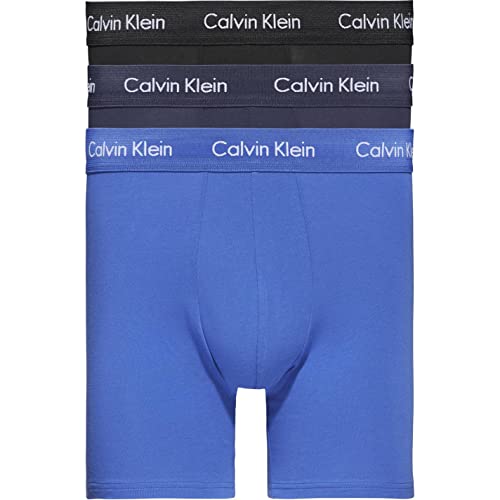 Calvin Klein Herren 3er Pack Boxer Briefs Baumwolle mit Stretch, Mehrfarbig (Black/Blueshadow/Cobaltwater Dtm Wb), XL von Calvin Klein