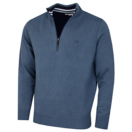 Calvin Klein Herren 1/2 Zip CK Golf Pullover – Denim – XXXXL von Calvin Klein