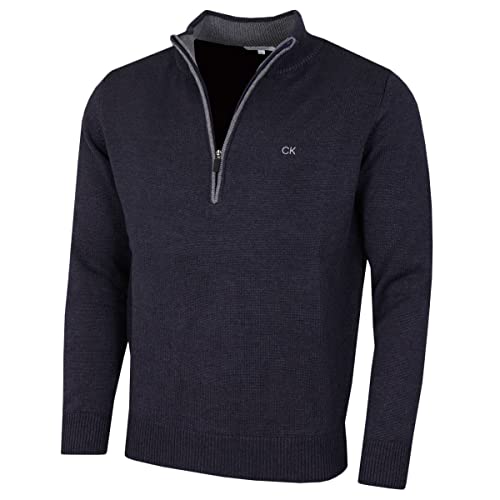 Calvin Klein Herren 1/2 Zip CK Golf Pullover - Navy Marl - XL von Calvin Klein