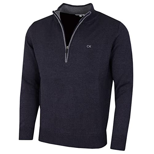 Calvin Klein Herren 1/2 Zip CK Golf Pullover – Navy Marl – XXXL von Calvin Klein