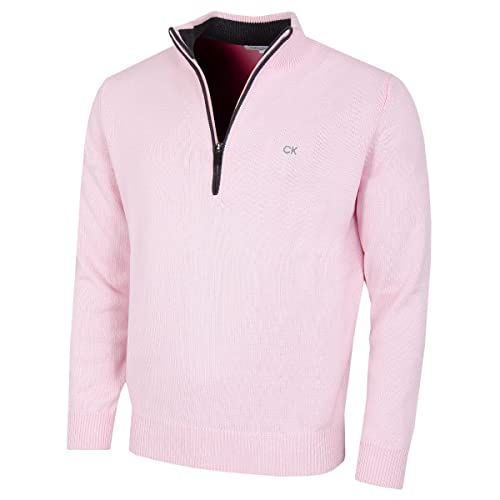 Calvin Klein Herren 1/2 Zip CK Golf Pullover – Rosa – XXXXXL von Calvin Klein