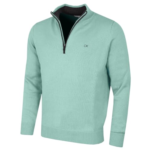 Calvin Klein Herren 1/2 Zip CK Golf Pullover - Salbei - M von Calvin Klein
