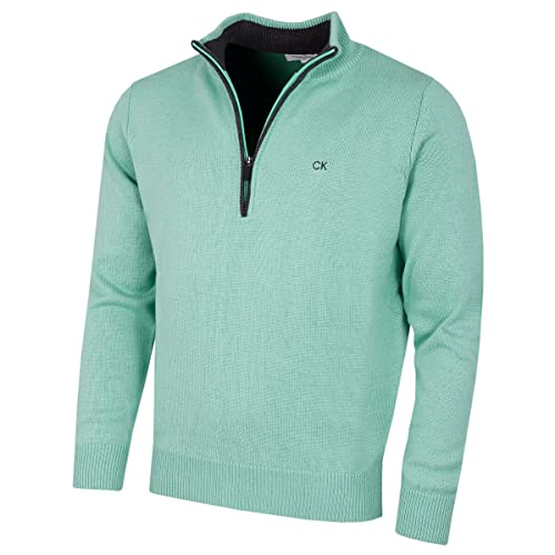 Calvin Klein Herren 1/2 Zip CK Golf Pullover – Salbei – XXL von Calvin Klein