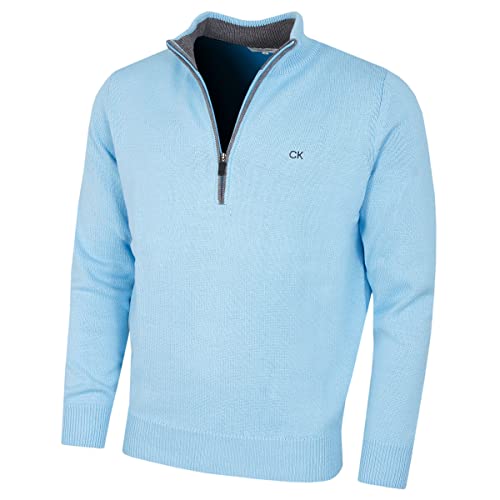 Calvin Klein Herren 1/2 Zip CK Golfpullover – Babyblau – M von Calvin Klein