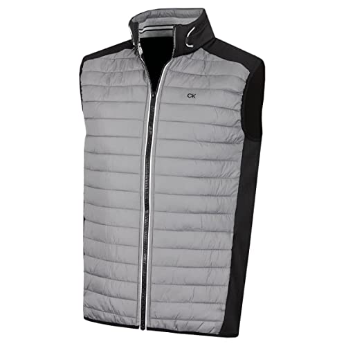 Calvin Klein Herren Hybrid CK Insulate Weste - Silber/Schwarz - L von Calvin Klein