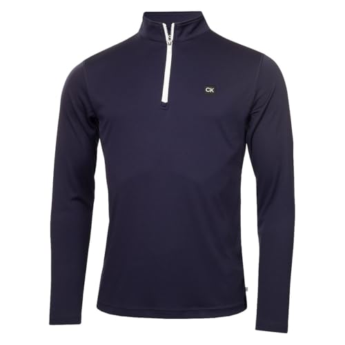 Calvin Klein Herren 2024 Westgate Half Zip Leichter Golfpullover - Marine - L von Calvin Klein