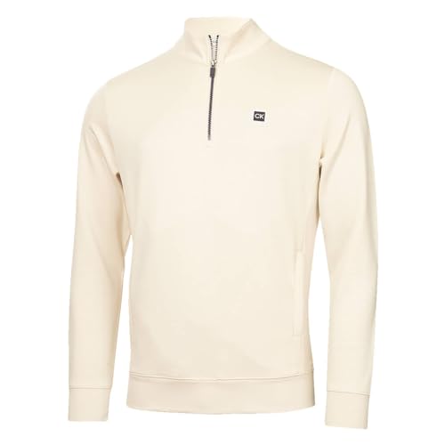 Calvin Klein Herren 2025 Concord Half Zip Golf Sweater - Turteltaube - XL von Calvin Klein