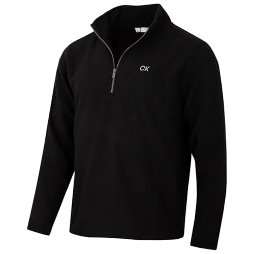 Calvin Klein Herren 2025 Polar Fleece 1/2 Zip Golfpullover - Schwarz - XXL von Calvin Klein