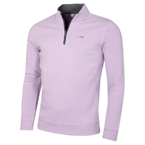 Calvin Klein Herren 2025 Rocky Half Zip Golfpullover - Blasses Flieder - XXXXL von Calvin Klein