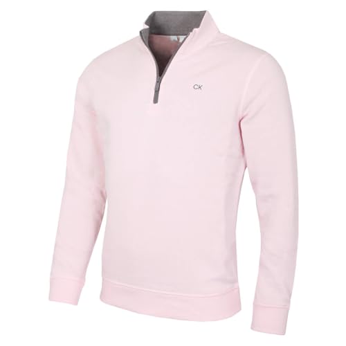 Calvin Klein Herren 2025 Rocky Half Zip Supersoft Golfpullover - Babyrosa - XL von Calvin Klein