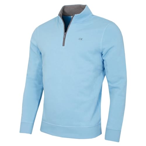 Calvin Klein Herren 2025 Rocky Half Zip Supersoft Golfpullover - Himmel - S von Calvin Klein