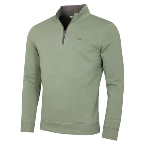 Calvin Klein Herren 2025 Rocky Half Zip Supersoft Golfpullover - Salbei - XL von Calvin Klein