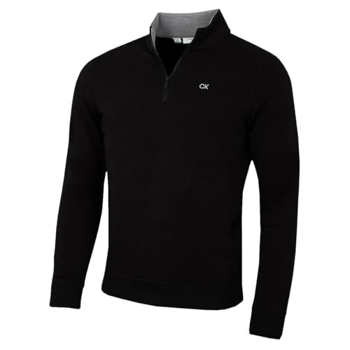 Calvin Klein Herren 2025 Rocky Half Zip Supersoft Golfpullover - Schwarz - M von Calvin Klein