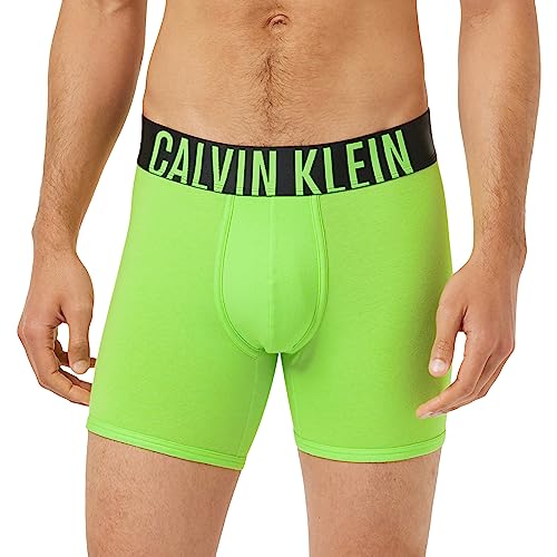 Calvin Klein Herren 2er Pack Boxer Briefs Baumwolle mit Stretch, Schwarz (Tropic Lime/Galaxy Grey), M von Calvin Klein