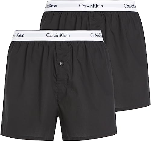 Calvin Klein Herren 2er Pack Boxershorts Unterhosen , Schwarz (Black/Black), L von Calvin Klein