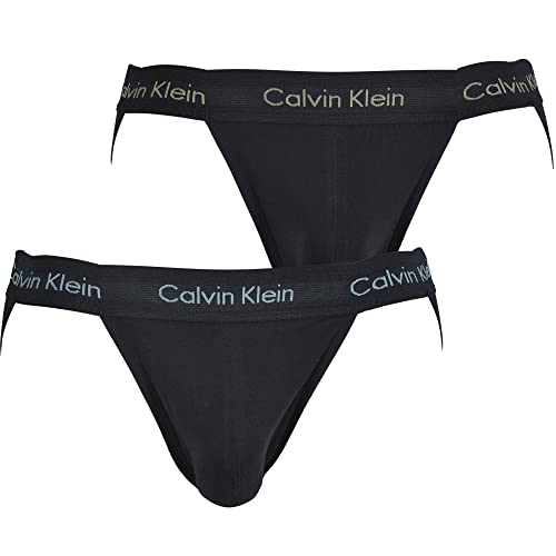 Calvin Klein Herren 2er-Pack Sportunterwäsche Jockstraps mit Stretch, B-Tourmaline/Pistache Logos, L von Calvin Klein