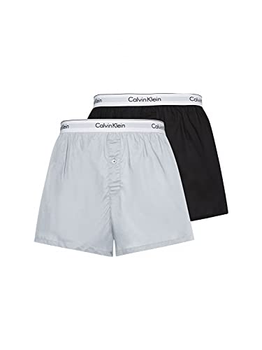 Calvin Klein Herren 2er Pack Boxershorts Unterhosen , Mehrfarbig (Black/Grey Heather), XL von Calvin Klein