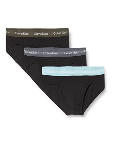 Calvin Klein Herren 3Pk 0000U2661G Hip Briefs, Schwarz (B-Sleek Grey/Tourmaline/Olive WBS), M (3er Pack) von Calvin Klein Jeans