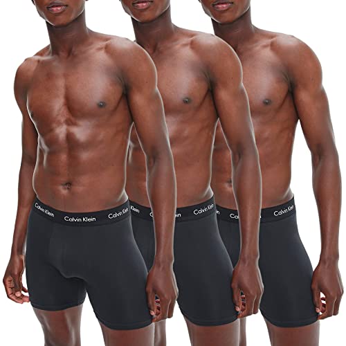 Calvin Klein Herren 3er Pack Boxer Briefs Baumwolle mit Stretch, Schwarz (Black W Black Wb), L von Calvin Klein