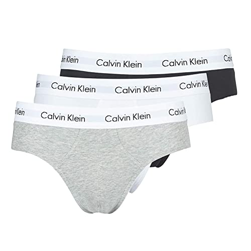 Calvin Klein Herren 3er-Pack Slips 3 PK Hip Brief mit Stretch, Black/White/Grey Heather, XS von Calvin Klein