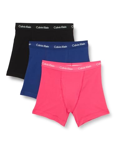 Calvin Klein Herren 3er Pack Boxer Briefs Baumwolle mit Stretch, Mehrfarbig (Wildflower/Hideaway Blue/Blk), L von Calvin Klein