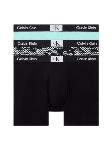 Calvin Klein Herren 3Pk 000NB3529E Boxer Briefs, Blau (Aquatic, Polka Not PRT_Aquatic, Blk), XL (3er Pack) von Calvin Klein