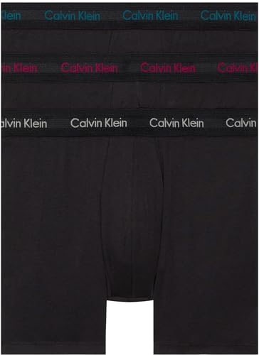 Calvin Klein Herren 3er Pack Boxer Briefs Baumwolle mit Stretch, Schwarz (B- Auth Gry/Chesapk Bay/Jwl Lgs), XL von Calvin Klein