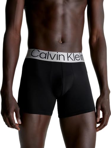 Calvin Klein Herren 3er Pack Boxer Briefs mit Stretch, Schwarz (Black/Black/Black), S von Calvin Klein