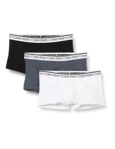 Calvin Klein Herren 3er-Pack Boxershorts 3 PK Low Rise Trunk mit Stretch, Black/White/Turbulence, M [Amazon Exclusive] von Calvin Klein